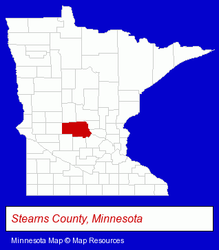 Minnesota map, showing the general location of Chs-Prairie Lakes Cooperative