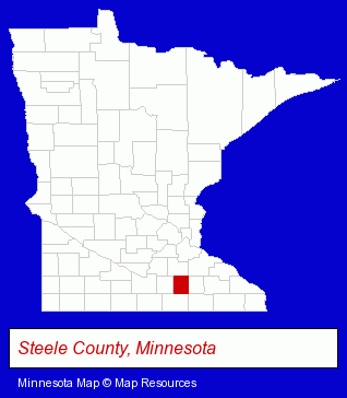 Minnesota map, showing the general location of Harlands Tire Center