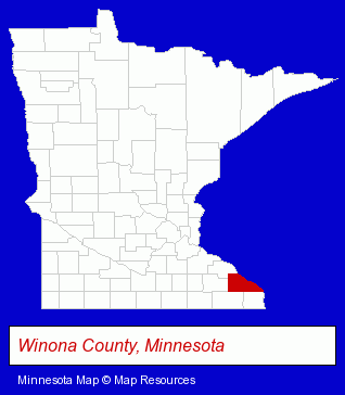 Minnesota map, showing the general location of Bluffview Montessori School