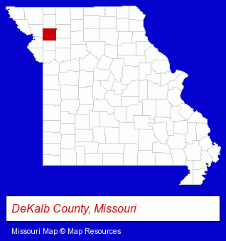 Missouri map, showing the general location of Shatto Milk Co