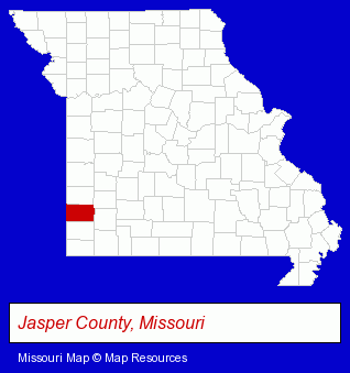 Missouri map, showing the general location of Joplin Building Material Company