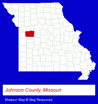 Missouri map, showing the general location of Trails Regional Library