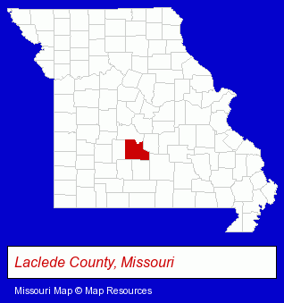 Missouri map, showing the general location of Faron Adamson CPA