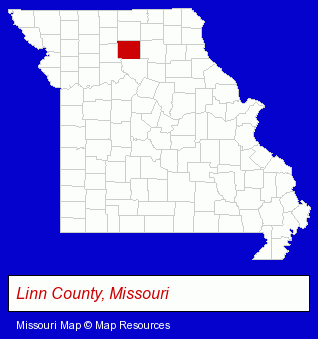 Missouri map, showing the general location of Butterfield & Associates Grain Inc