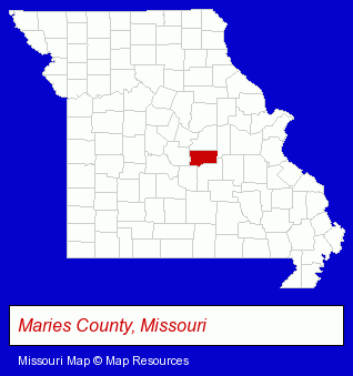 Missouri map, showing the general location of Barnhart Dental