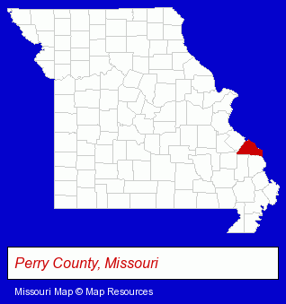 Missouri map, showing the general location of Werner Auto Body Repair