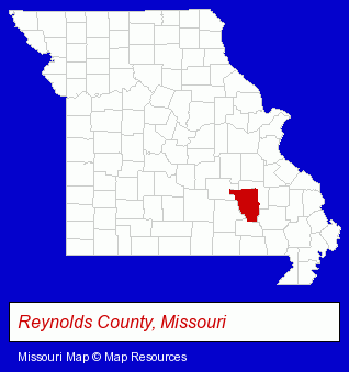 Missouri map, showing the general location of Mc Cormack Business OFC