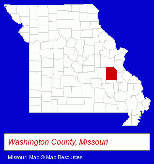 Missouri map, showing the general location of St Joachim's School