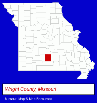 Missouri map, showing the general location of Shetlers Discount Grocery