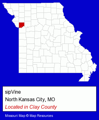 Missouri counties map, showing the general location of sipVine