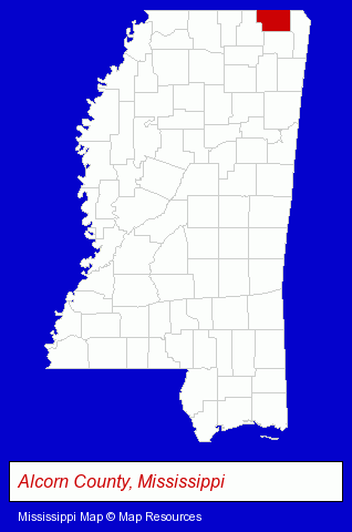 Mississippi map, showing the general location of Rogers' Super Market