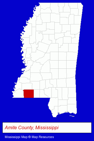 Mississippi map, showing the general location of U S Metal Works Inc