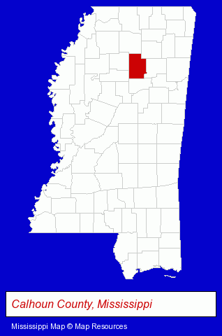 Mississippi map, showing the general location of Parker Memorial Funeral Home