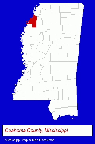 Mississippi map, showing the general location of Standard Industrial Company