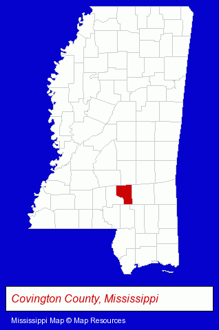 Mississippi map, showing the general location of Deep South Truck & Equipment Sales Inc