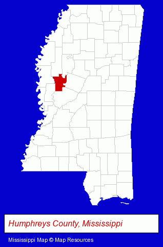 Mississippi map, showing the general location of Family Health Center of Belzoni