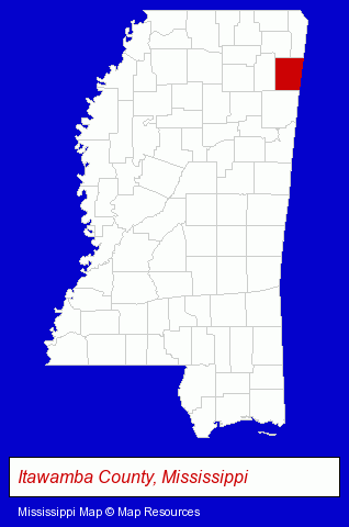 Mississippi map, showing the general location of Franks Franks & Jarrell - Gary M Franks CPA