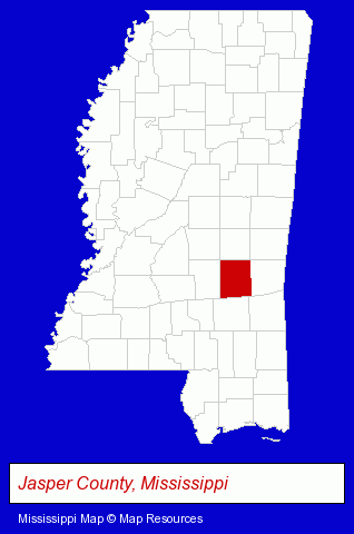 Mississippi map, showing the general location of Sumrall Oil Service