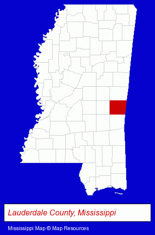 Mississippi map, showing the general location of Service CO Inc the Air Condtng Contractor
