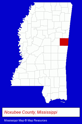 Mississippi map, showing the general location of Shuqualak Lumber