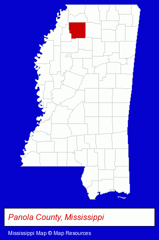 Mississippi map, showing the general location of Pointer Insurance