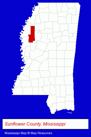 Mississippi map, showing the general location of Van Cleve Insurance