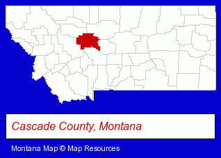 Cascade County, Montana locator map
