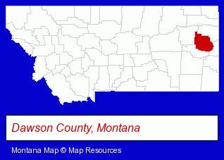 Montana map, showing the general location of Jefferson Elementary School