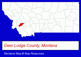 Montana map, showing the general location of Affco