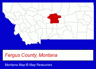 Montana map, showing the general location of Pheasant Tales Bed & Bistro