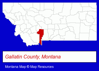 Gallatin County, Montana locator map