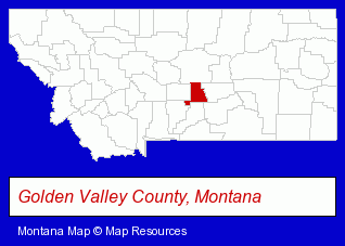 Montana map, showing the general location of Quad Five Ranch
