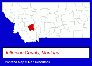 Montana map, showing the general location of Marks Lumber