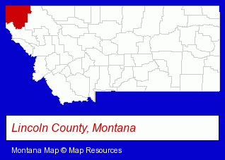 Montana map, showing the general location of Mc Ginnis Meadows Cattle Ranch