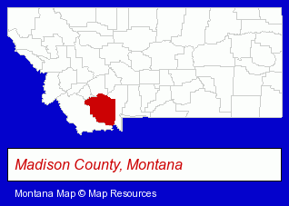 Montana map, showing the general location of R L Winston Rod Company