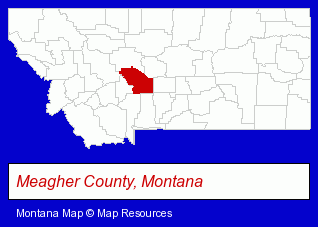 Montana map, showing the general location of Bonanza Creek Country