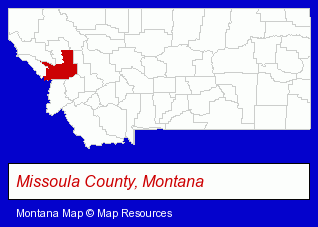 Montana map, showing the general location of Brekjern Charley & Joanne