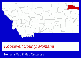 Montana map, showing the general location of Richland Federal Credit Union