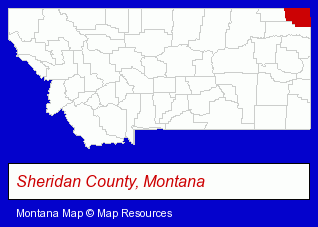 Montana map, showing the general location of Sherwood Inn