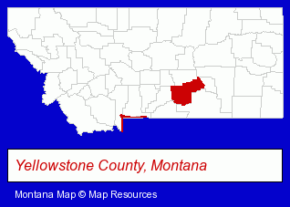 Montana map, showing the general location of Carrie's