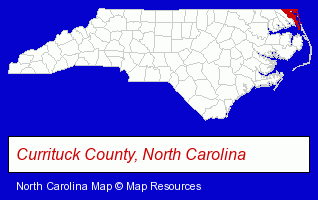 North Carolina map, showing the general location of Area Storage