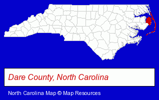 Dare County, North Carolina locator map
