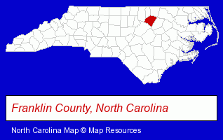 North Carolina map, showing the general location of Moxley Masonry