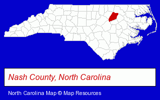North Carolina map, showing the general location of Martini Chiropractic Center