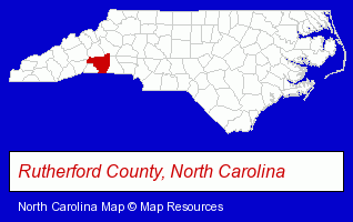 North Carolina map, showing the general location of LA Strada at Lake Lure