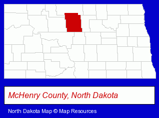 North Dakota map, showing the general location of Star City Golf Course