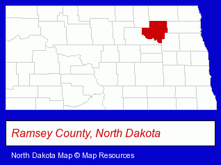North Dakota map, showing the general location of IHRY Insurance Agency