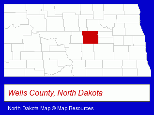 North Dakota map, showing the general location of Steven C Kourajian OD