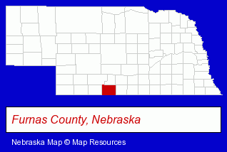 Nebraska map, showing the general location of Arapahoe Pharmacy