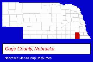 Nebraska map, showing the general location of State Bank of Odell